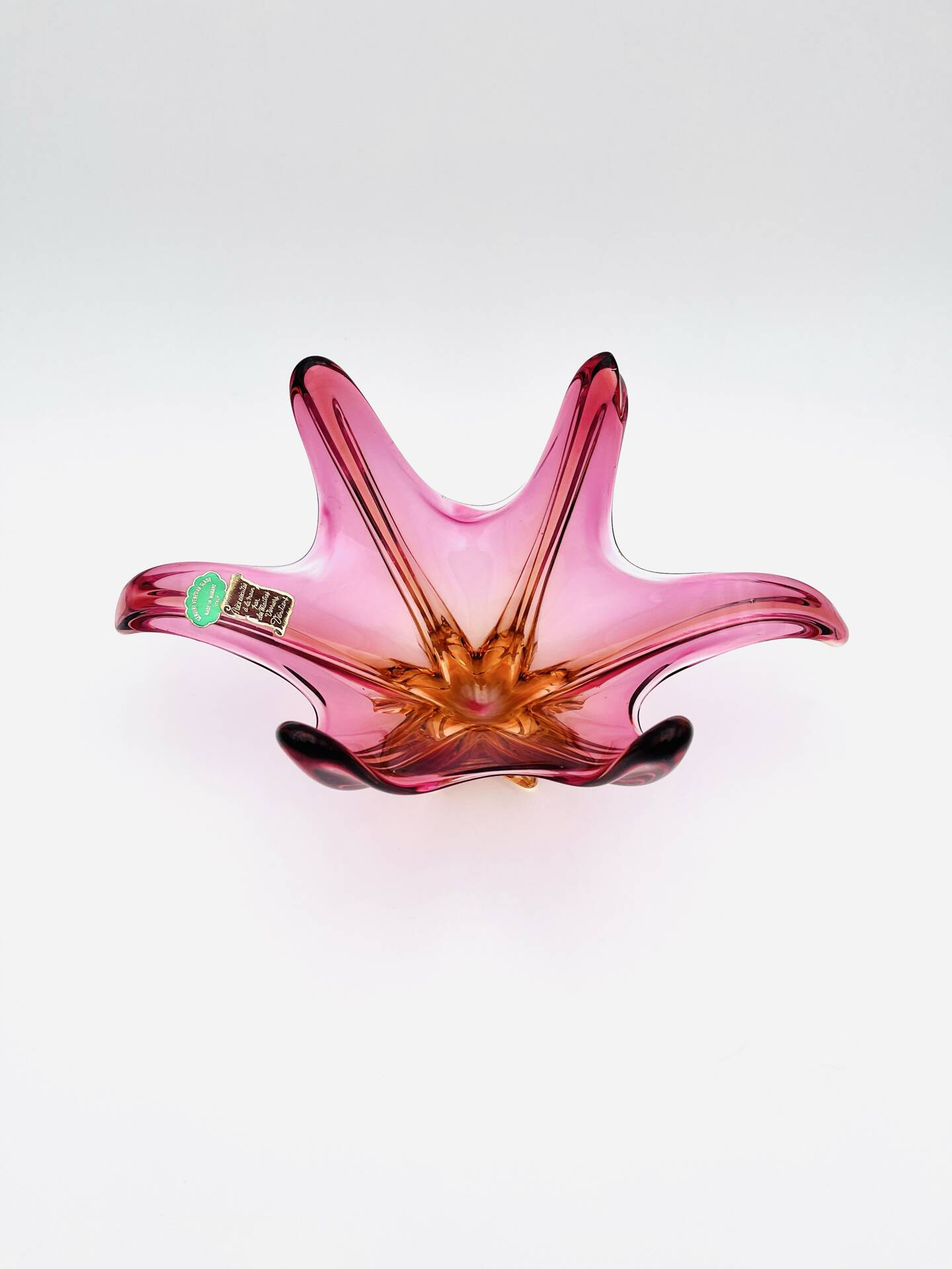 Coupe Murano - Sommerso - Orange & Rose