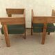 Pair of tripod armchairs ancient solid teak, 60