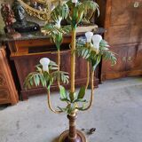 Metal and bamboo floor lamp of the 1960