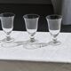 Set of 3 vintage stemmed glasses in clear glass H14 D10