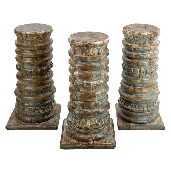 Colonne en bois massif patiné