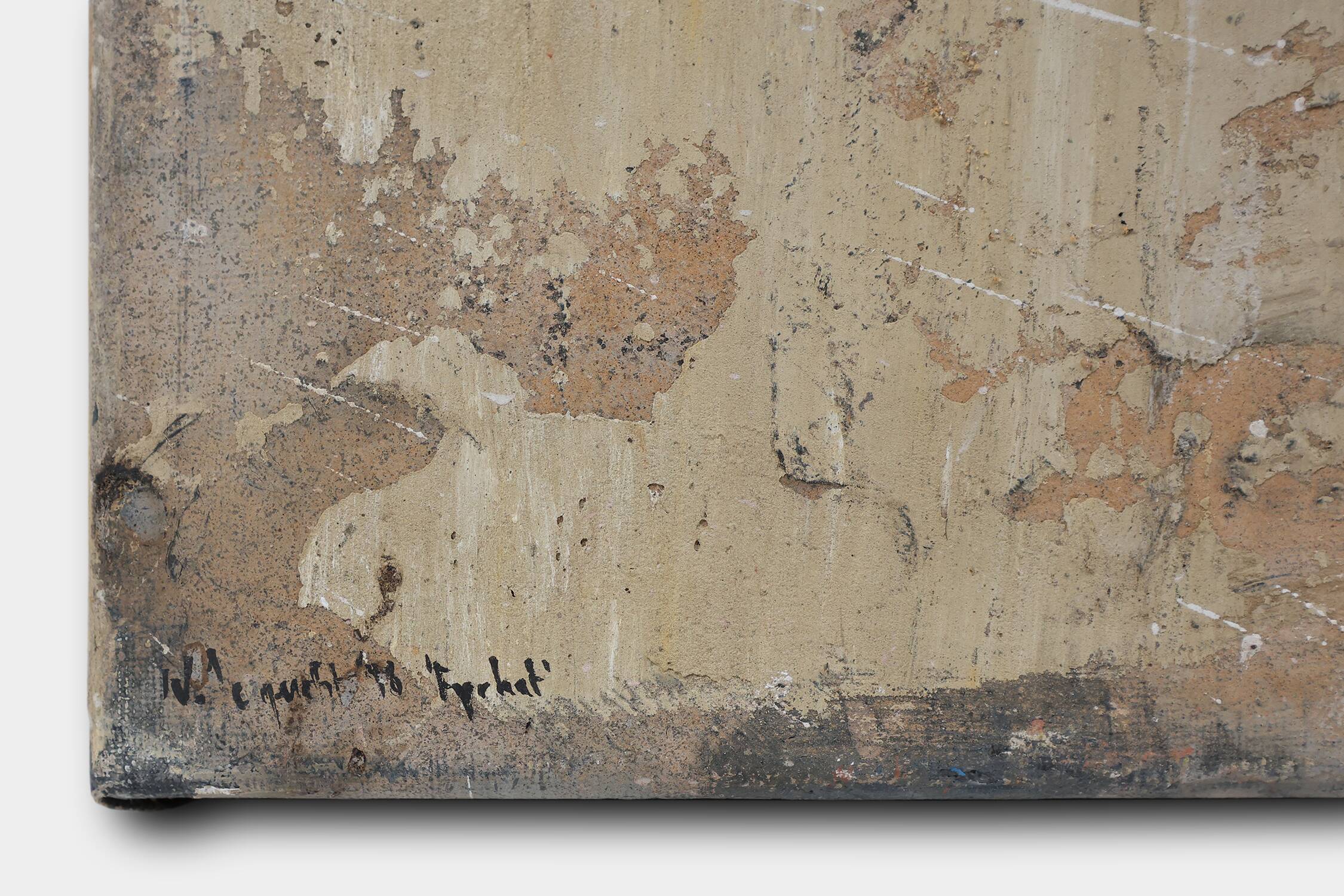 Set of 2 abstract paintings titled “Fyrhat” by the Belgian Artist Nico de G