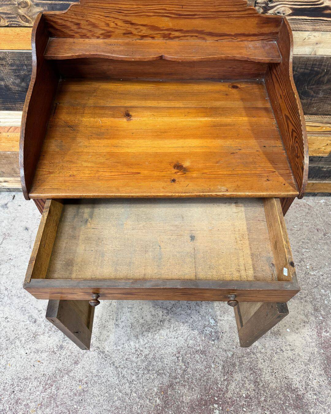 Small kitchen cabinet in pitch pine.