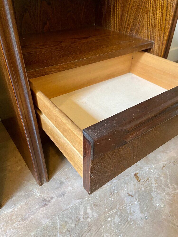 2 Scandinavian bedside tables in dark wood