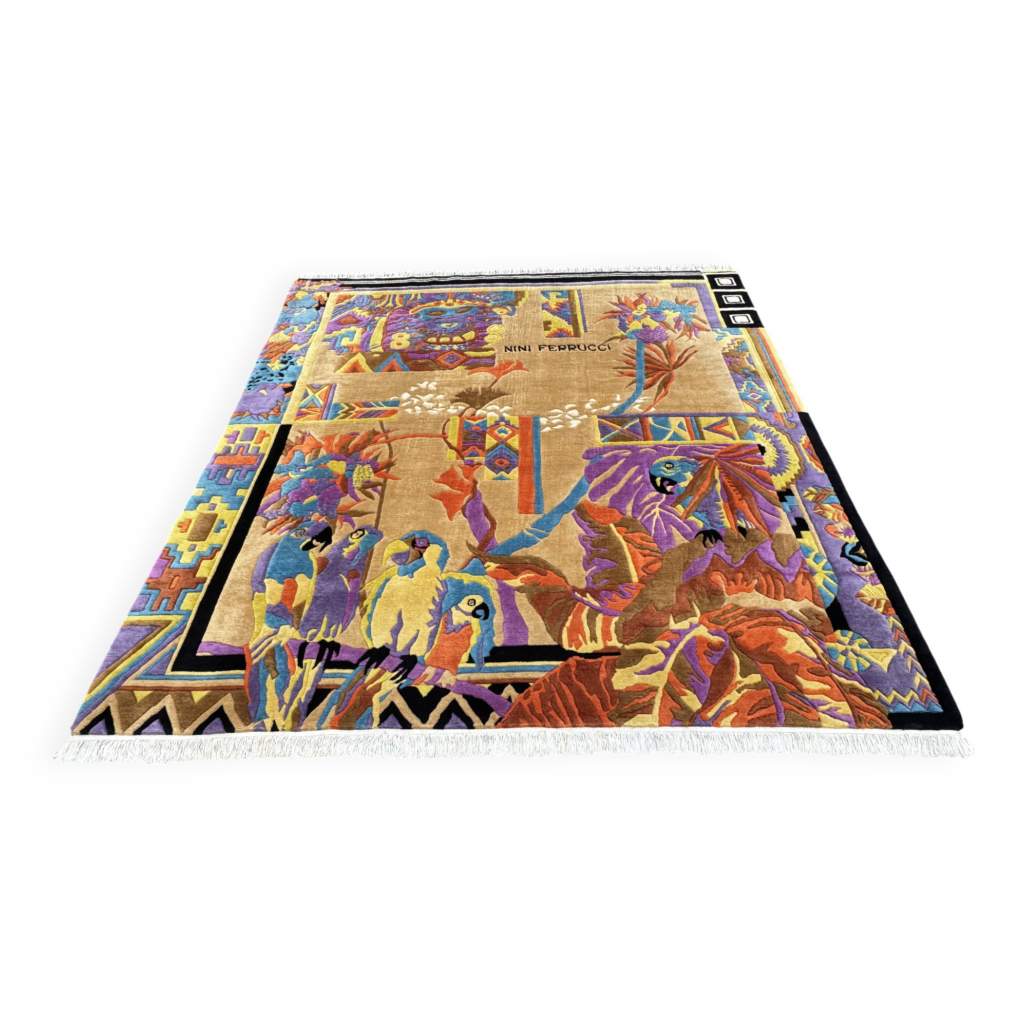 Modern rug signed nini ferrucci 240x205 cm