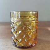 Set of 8 vintage whiskey glasses yellow glass