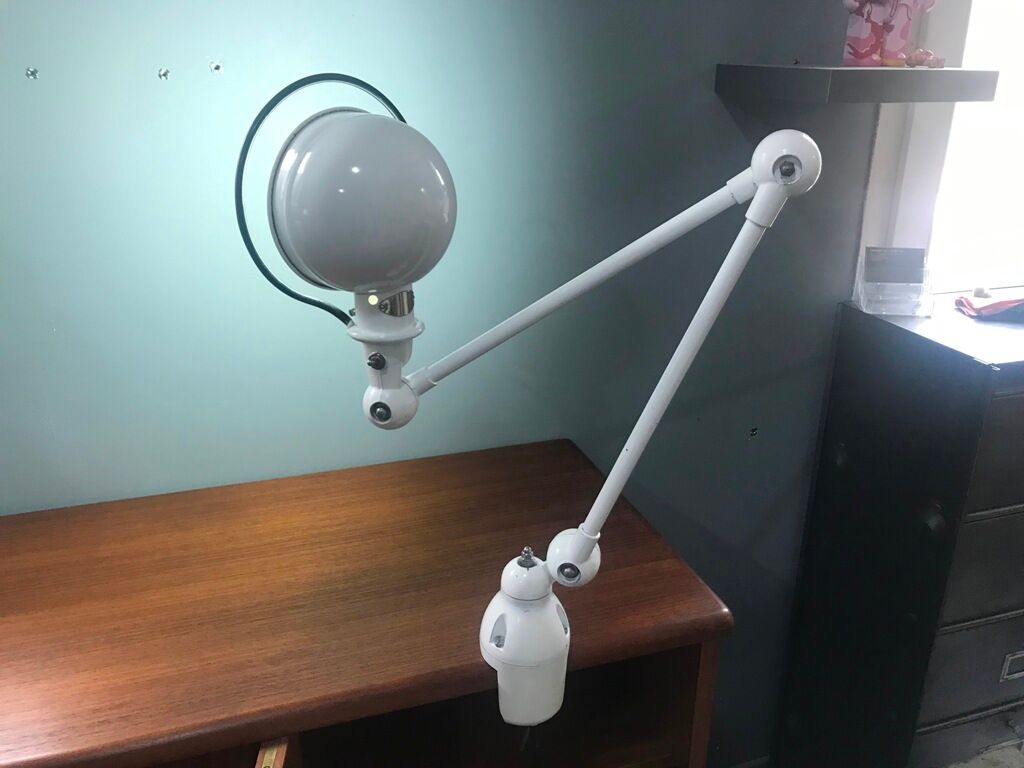 Jieldé desk lamp 2 arms 40cm white original Jean Louis Domecq vintage