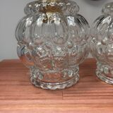 Paire d’appliques murales en verre vintage