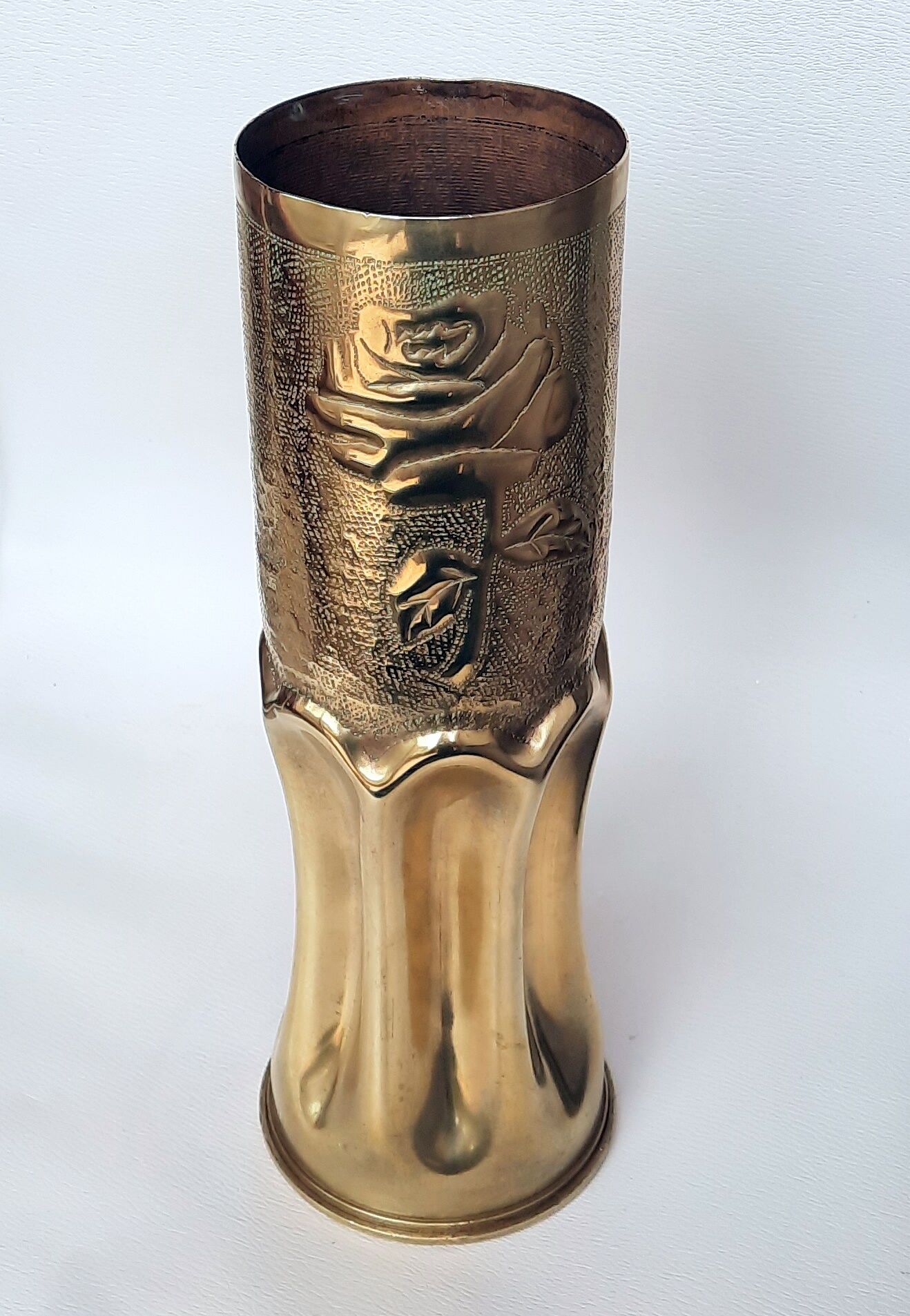 Bronze Vase - Hairy Crafts of World War 1 - Shell Casing Decorated Pink