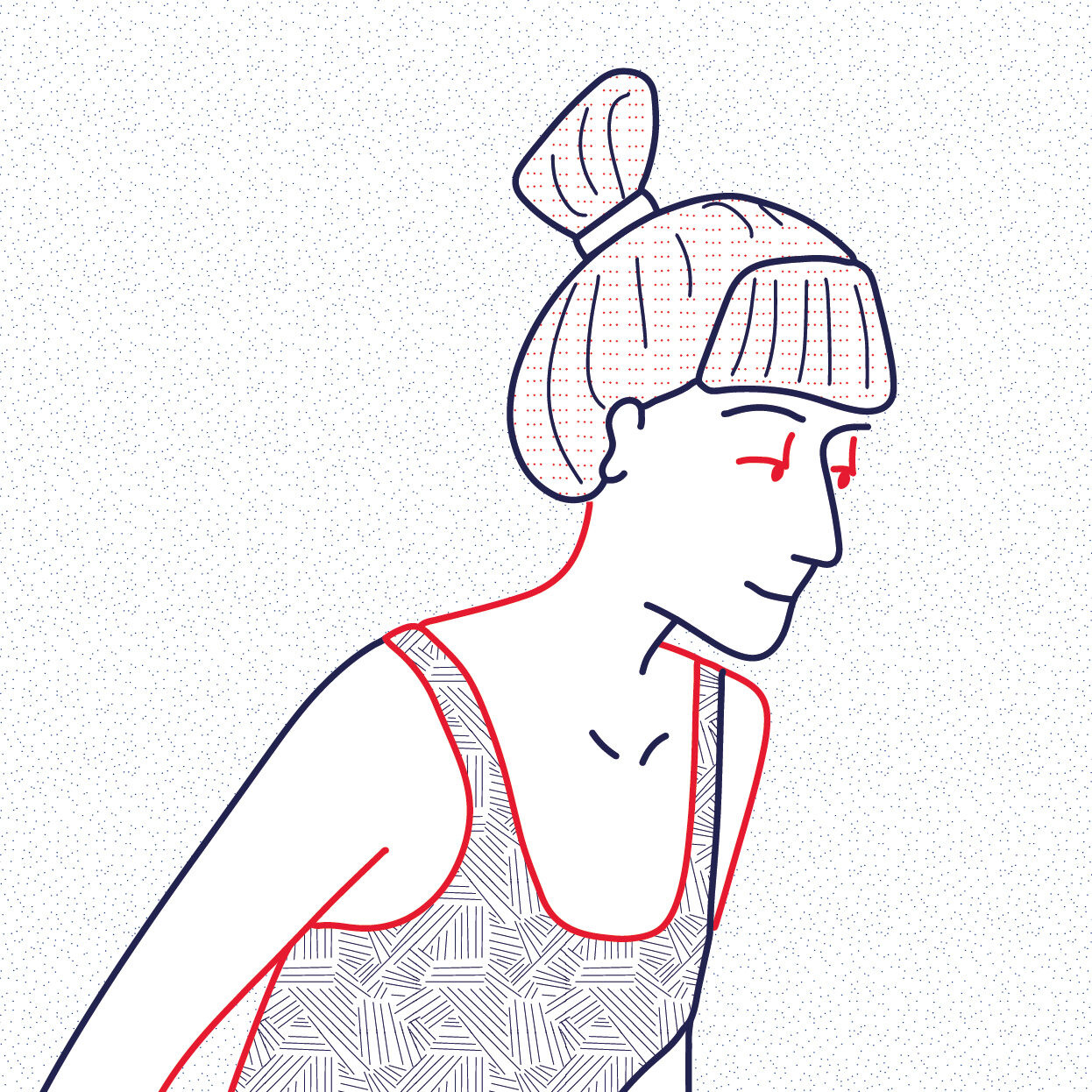 Illustration A4 naiade no. 1/8 brittany bather sea