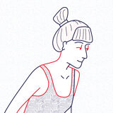 Illustration A4 naiade no. 1/8 bretagne baigneuse mer