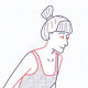 Illustration A4 naiade no. 1/8 bretagne baigneuse mer