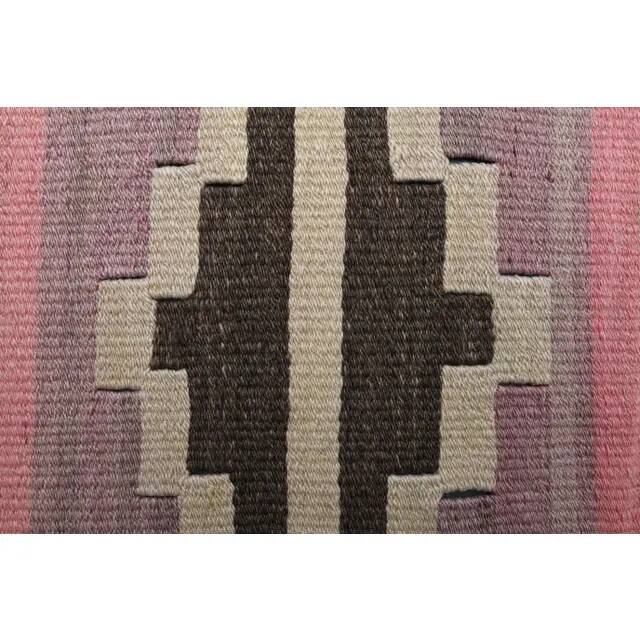 Vintage Turkish Oushak Handmade Wool Cotton Purple Runner Rug 93x234