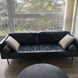 Oxford blue leather sofa