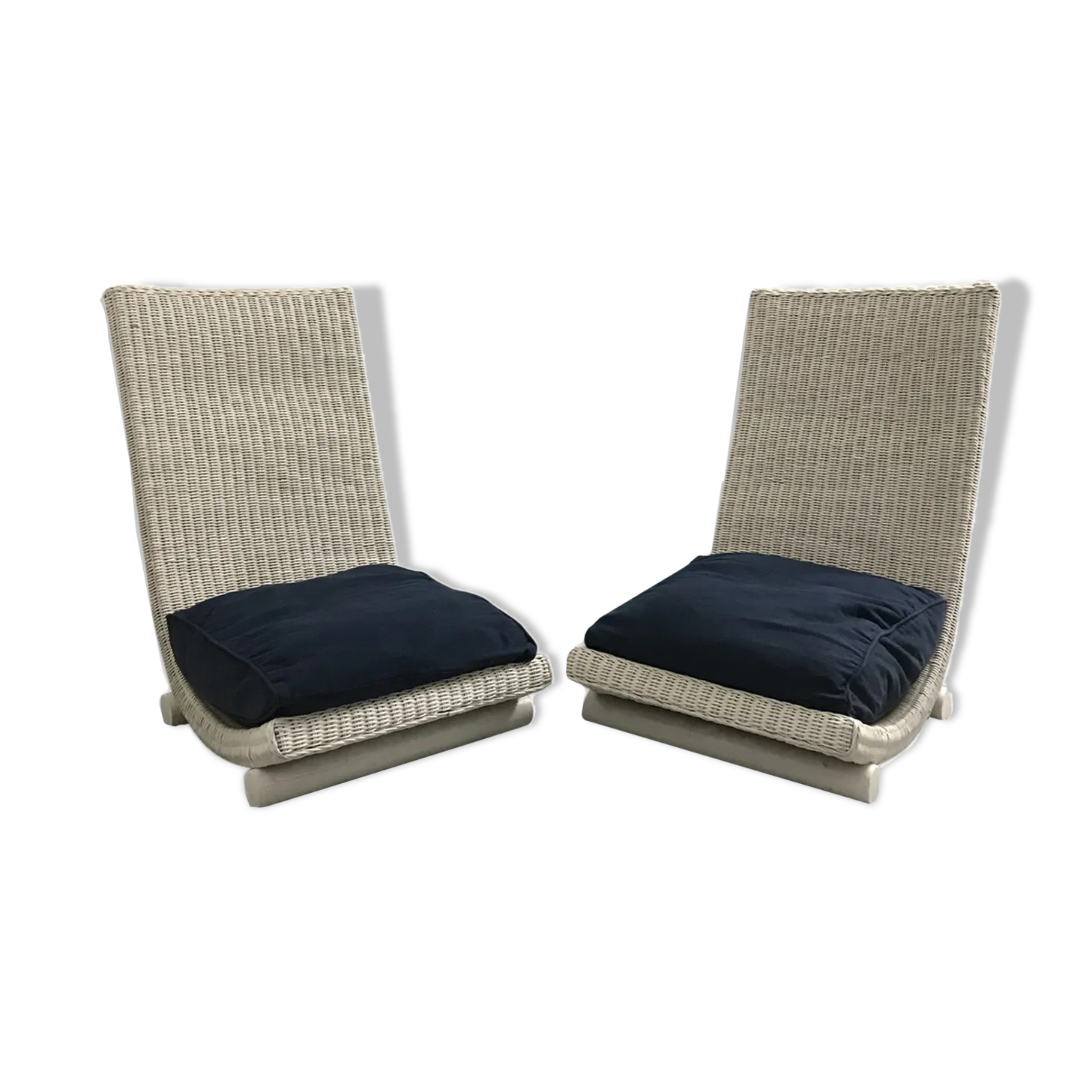 Pair of wicker chairs 1970