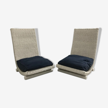 Pair of wicker chairs 1970