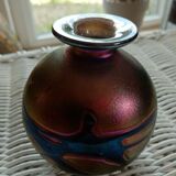 Vase Phoenician Malte 10 cm de haut verre multicolore doré