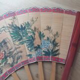 Éventail mural oriental chinois grand format