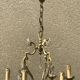 Bronze chandelier with pendants, 6 lamps.