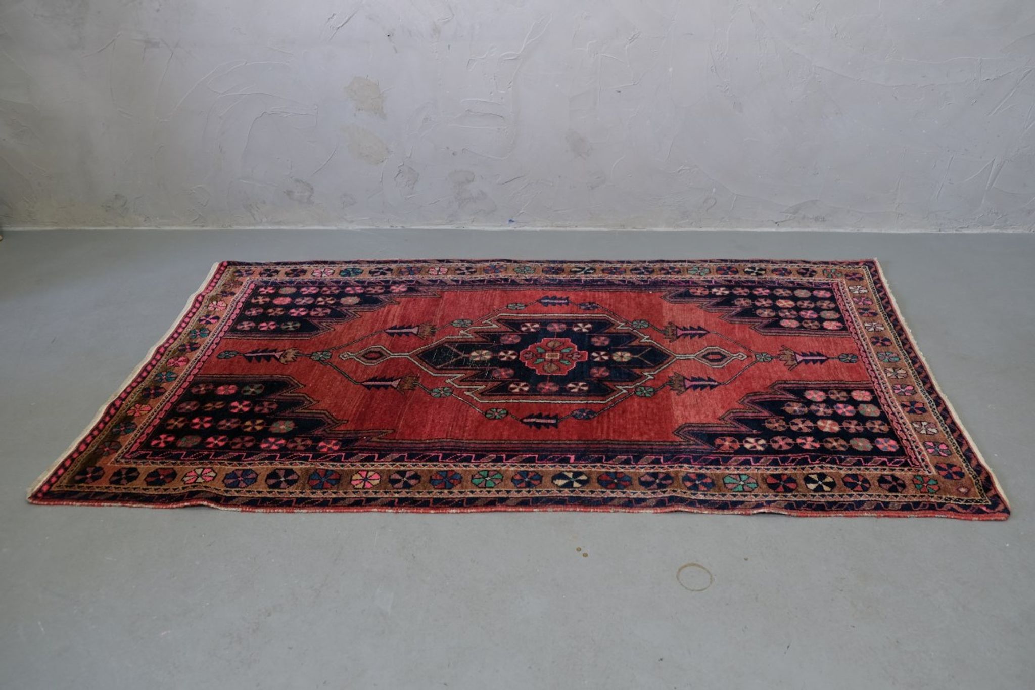 Tapis antique de maslaghan persan tissé à la main années 20 254x135cm