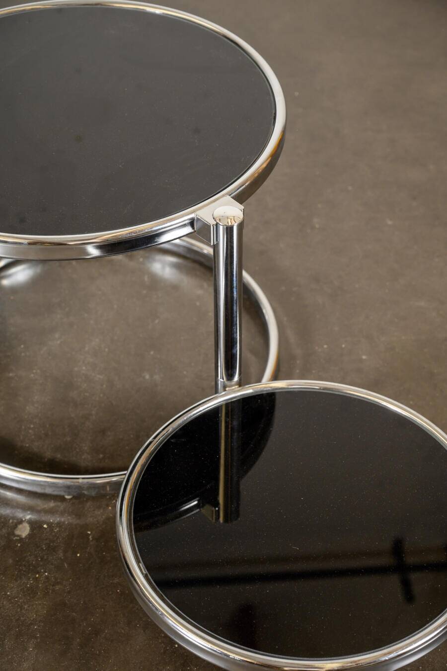 Chrome and glass coffee table