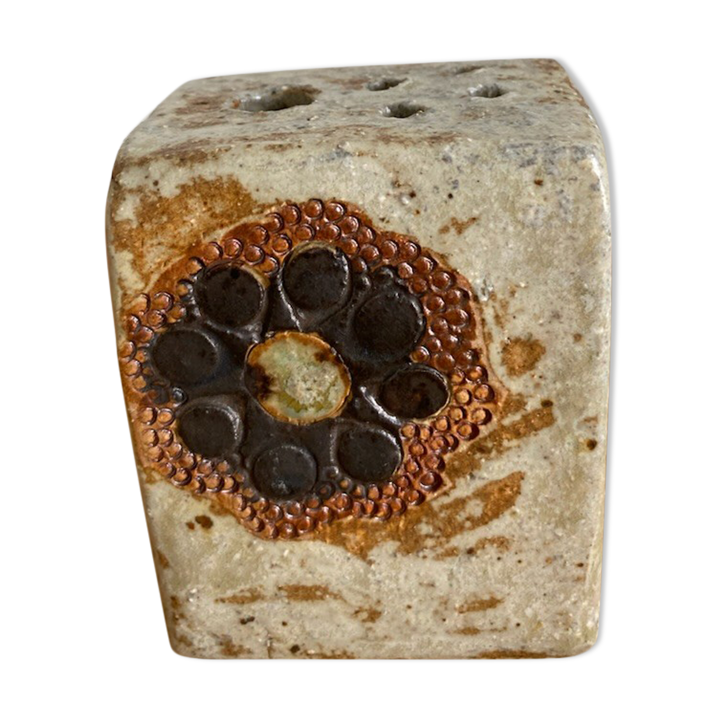 Handmade stoneware toothbrush holder