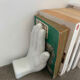 Vintage bookends in the shape of ceramic hands