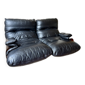 Canapé marsala en cuir - michel