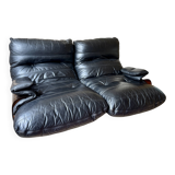 Marsala leather canapé by Michel Ducaroy