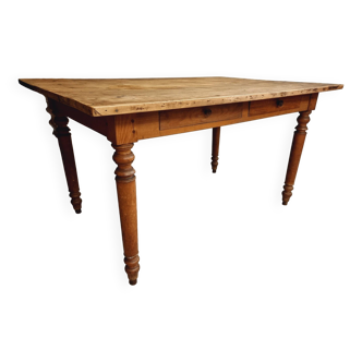 Table à manger ancienne avec 3 tiroirs 96x144cm