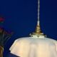 Suspension abat-jour vintage en opaline bleue