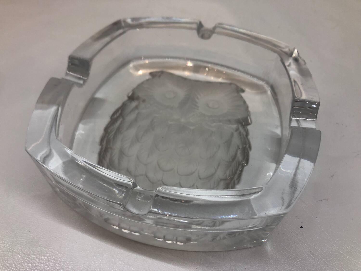 Owl ashtray in Arques crystal