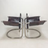 Set of 2 italian mid century lounge chairs, 1980's