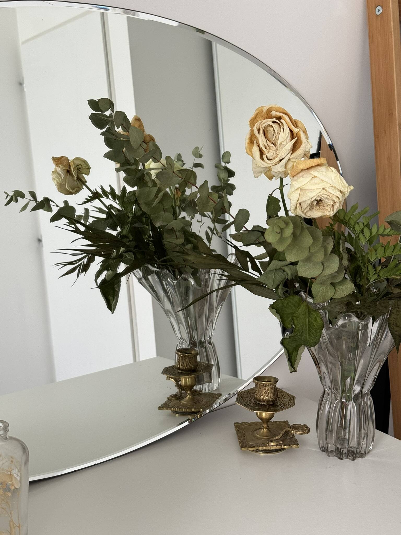 Large vintage beveled mirror