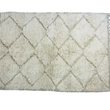 Tapis berbère beni ouarain crème uni tramé 145x102