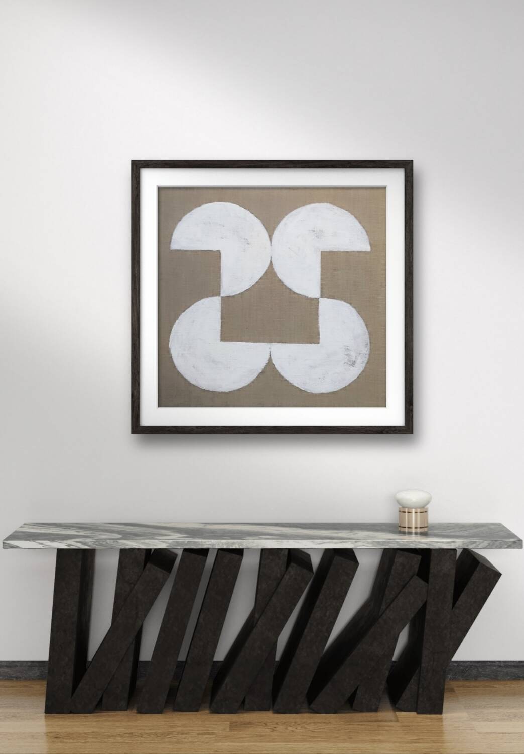 Geometric jute painting 30 x 30 cm