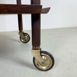 Danish midcentury serving trolley in palisander by poul hundevad, 1960s