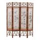 Paravent oriental vintage Bambou avec tissu, 1960