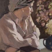 Rafael griera - portrait of a lady at a window