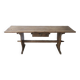 Large antique pine trestle dining table with drawer, Sweden 1780