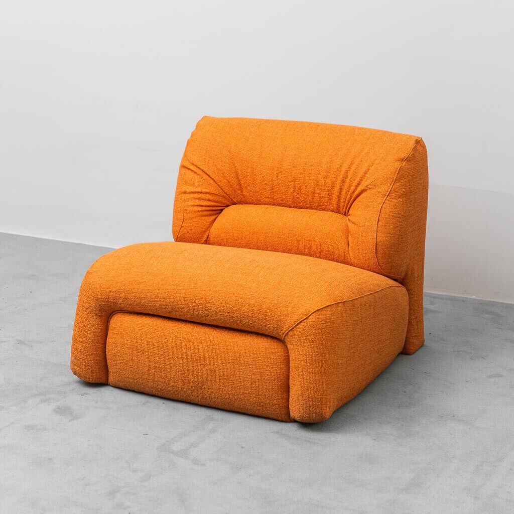 Modular 2-seater sofa in fabric, 1970s vintage modernism