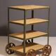 Vintage industrial shelf on wheels from the 1960s, Czechoslovakia