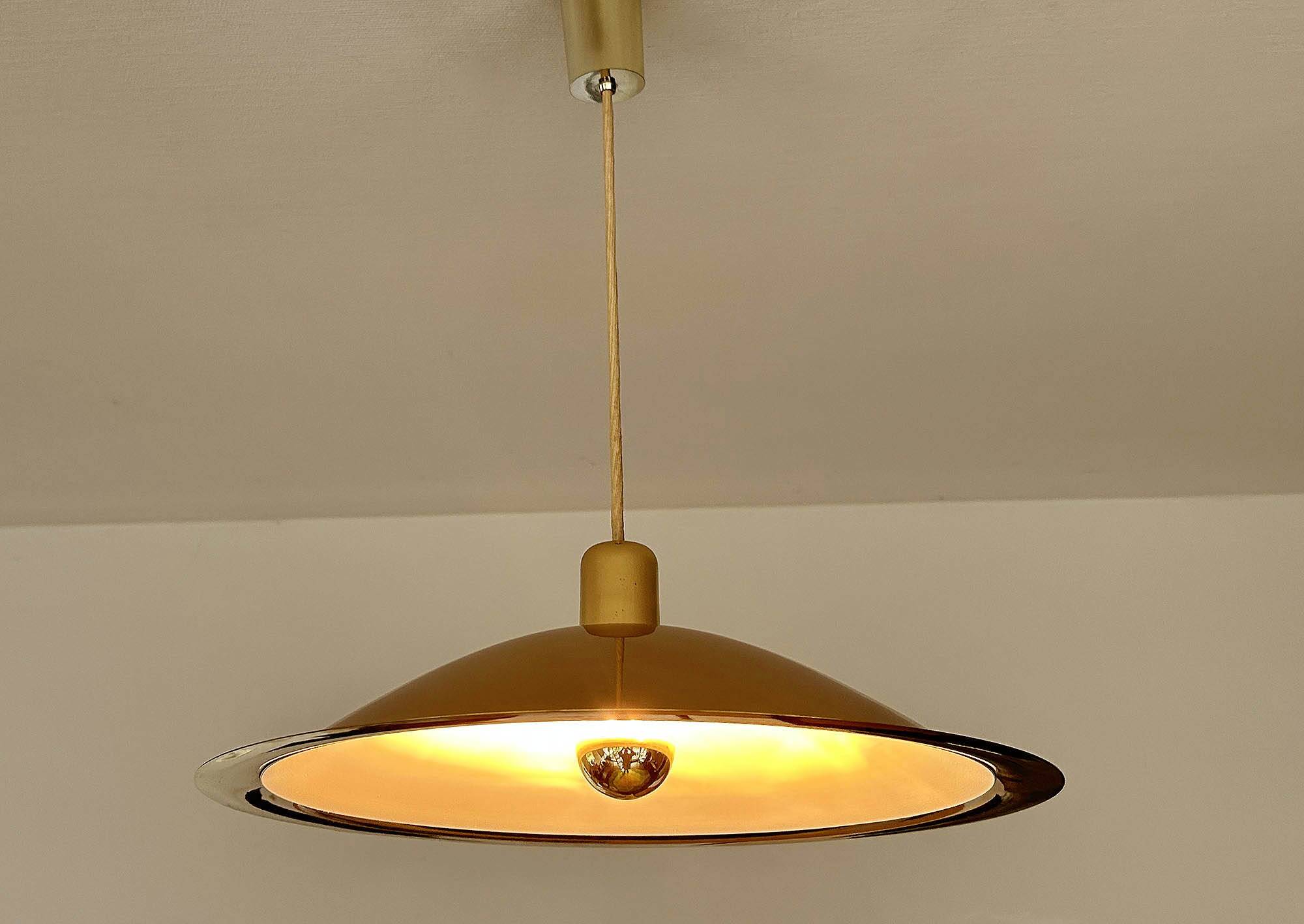 Large Scandinavian Pendant Light in Brass