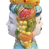 teste di moro siciliane in ceramica doppia faccia (uomo /donna)