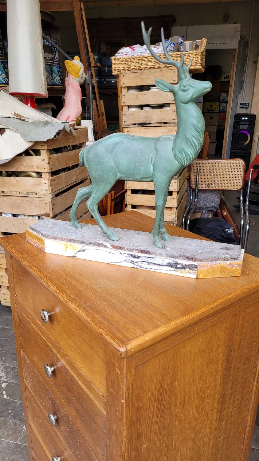 Vintage compass foot chest of drawers - 1950s