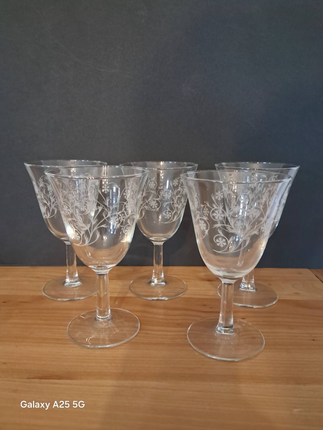 5 water or wine glasses enghien luminarc 50s