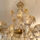 Chandelier murano Barovier gold inlay