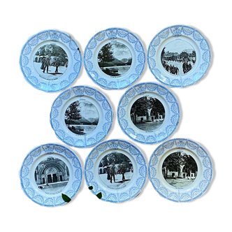 Set of 8 plates digoin sarreguemines