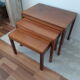 3 teak pull-out tables, signed Barrett, vintage, 1964