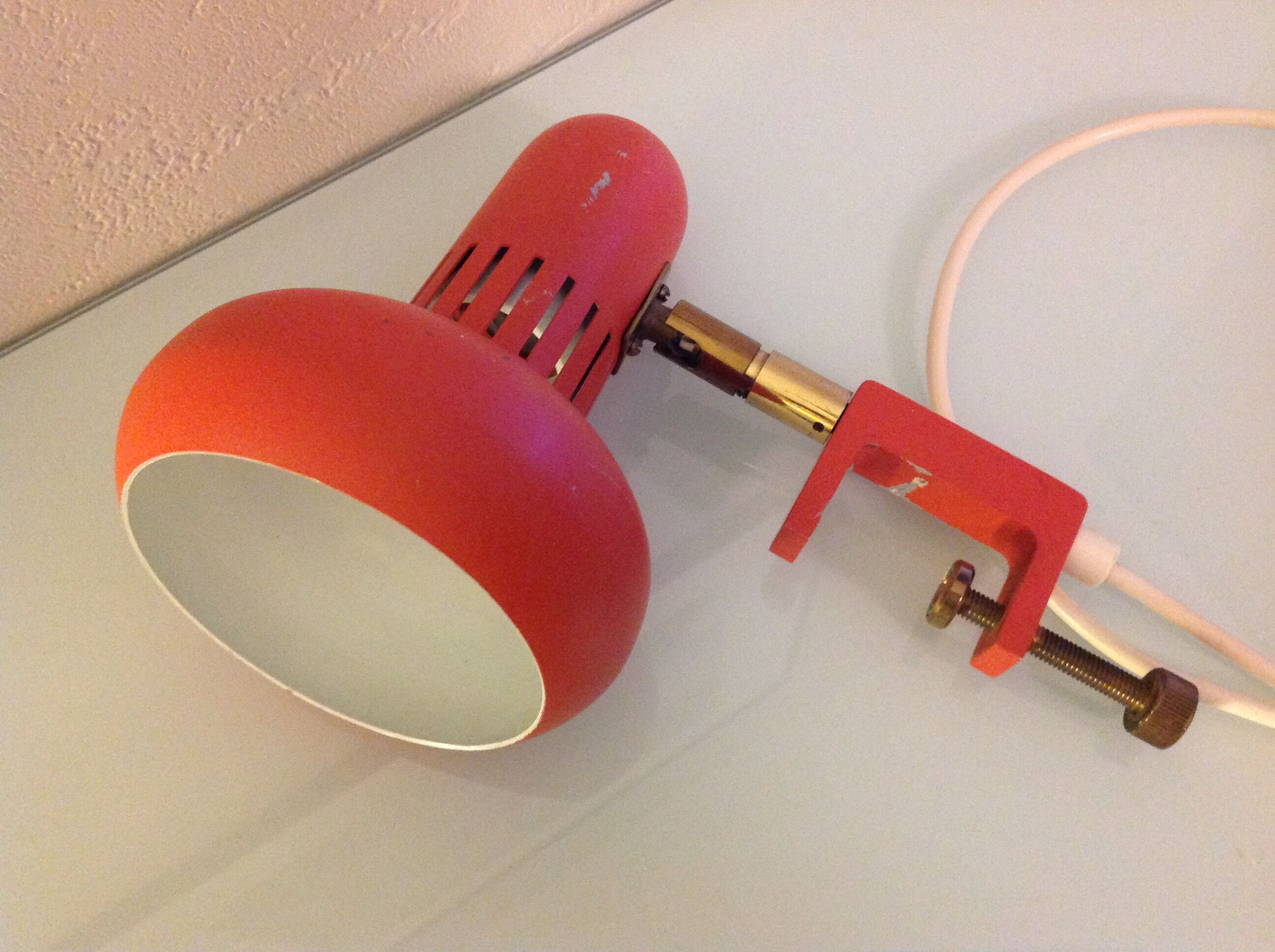 Orange articulated lamp vintage 60/70